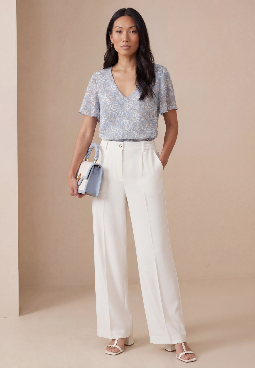 PANTALON LONG - LEYA - OFF WHITE